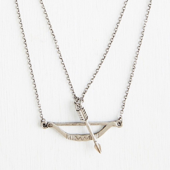 Modcloth Jewelry - Bow and Arrow Silver Necklace
